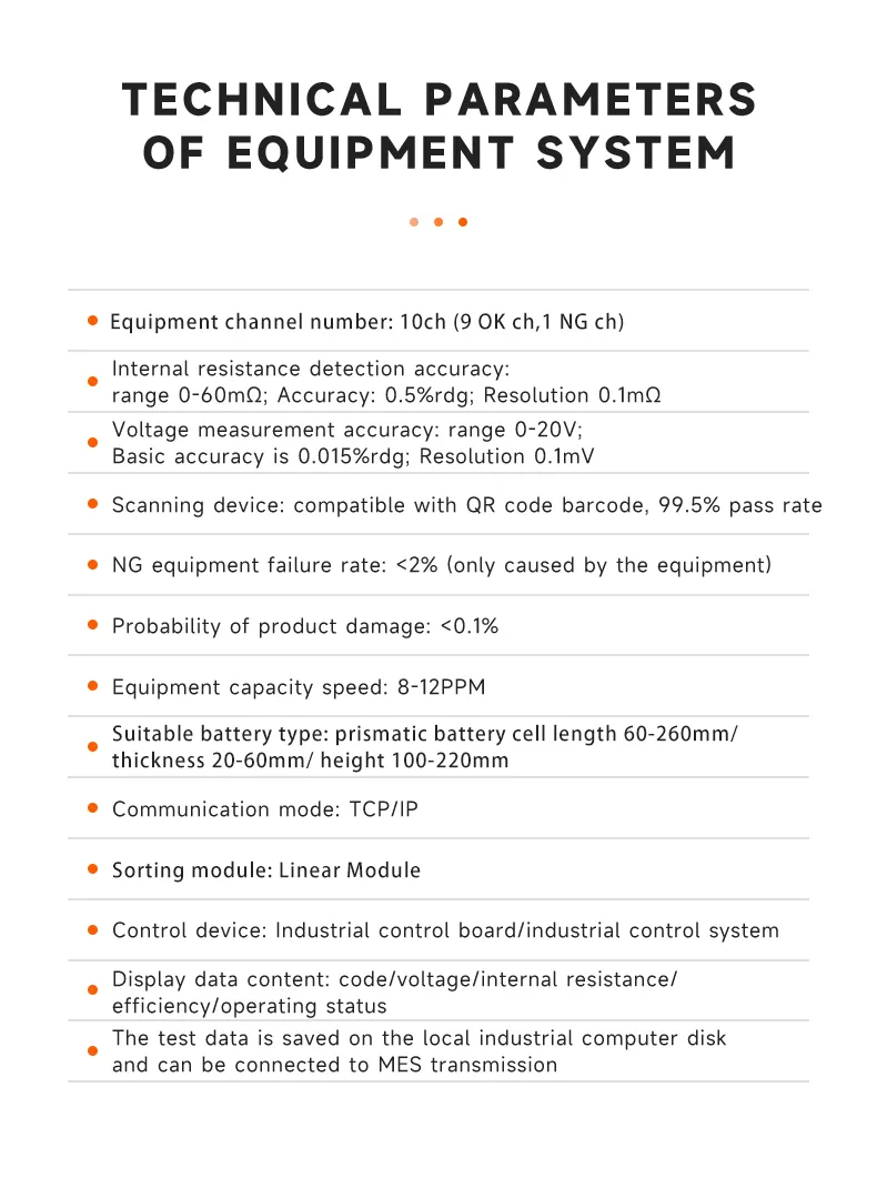 10-Channel Automatic Prismatic Battery Sorter OCV and IR testing machine第5张