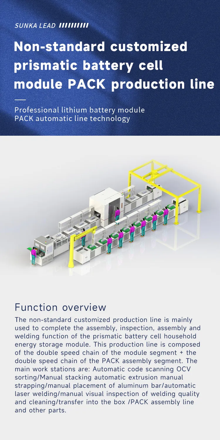 Non-standard customized prismatic battery cell module PACK production line第1张