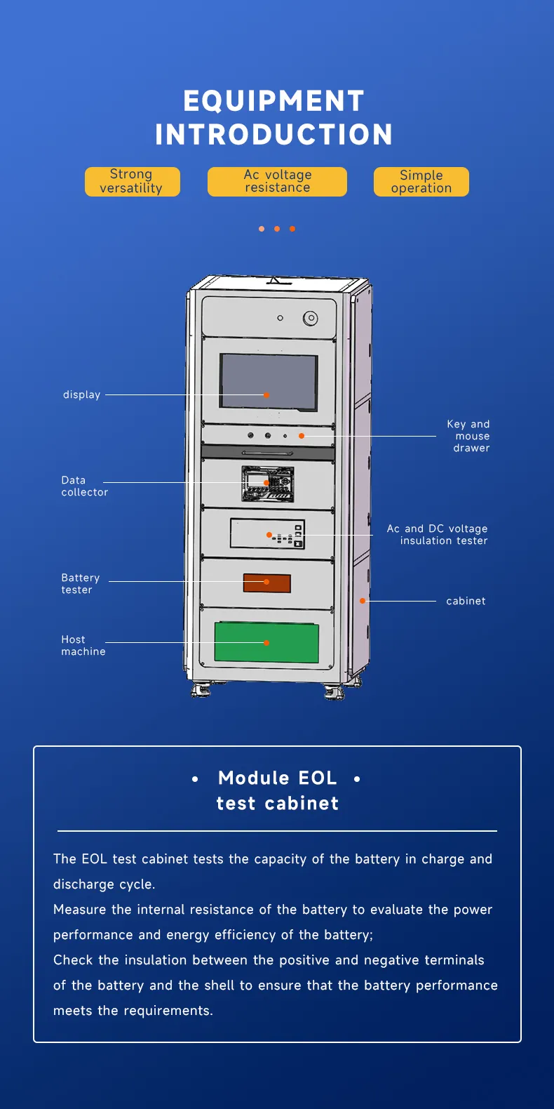 EOL Test Cabinet for Battery Capacity, Internal Resistance, and Insulation Testing第3张