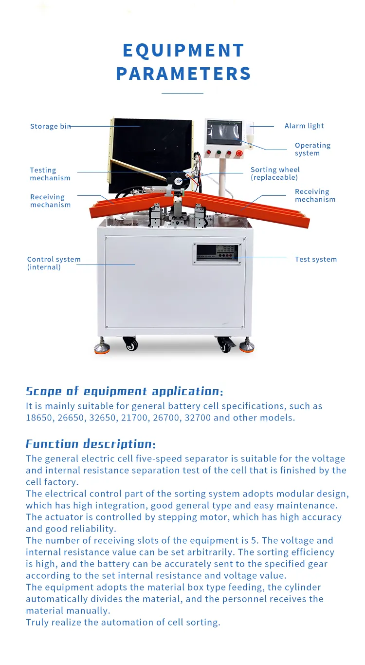 Universal 5-Channel 18650,21700,32700 Cylindrical Battery Sorting Machine第3张